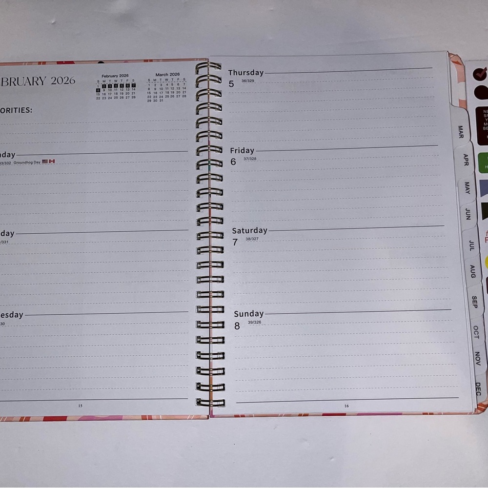 2026 Pink Abstract Home Office Planner with Stickers - Picture 5 of 6
